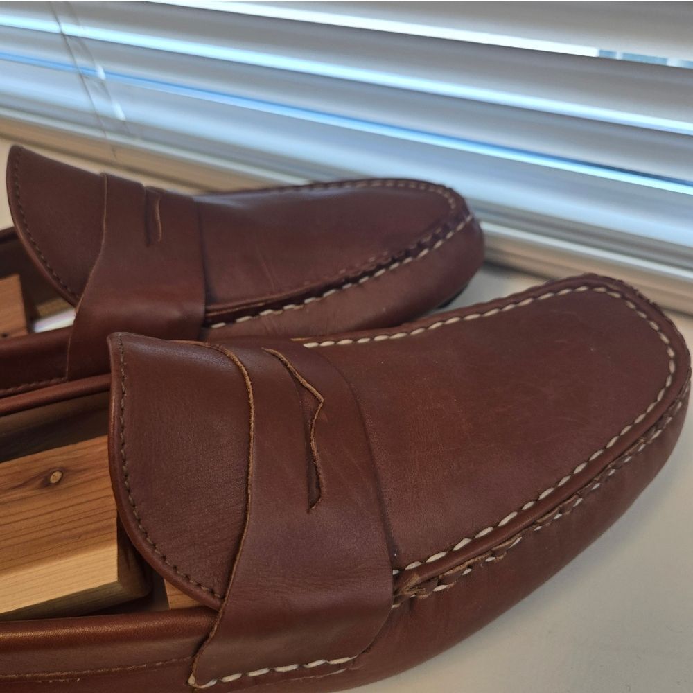 Allen Edmonds Chestnut Brown Leather Penny Loafers - Picture 4 of 8